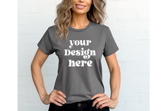 Bella Canvas 3001 HeatherDarkGray Mockup Review