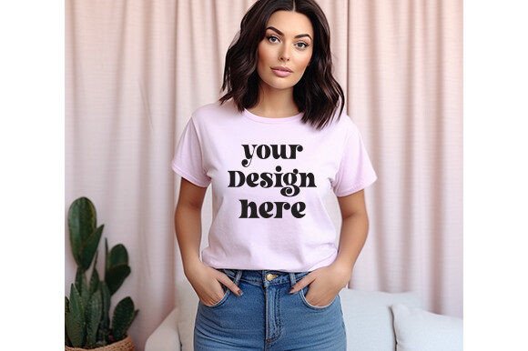 Bella Canvas 3001 Pink Mockup: Graphics for T-Shirts