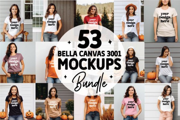 Bella Canvas 3001 Tshirt Mockup: Graphics for T-Shirts