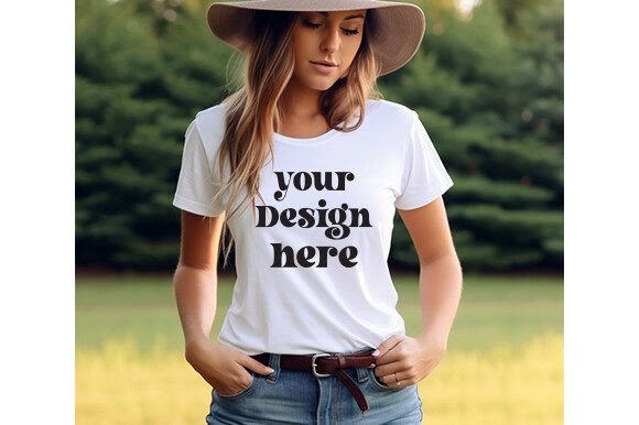 Bella Canvas 3001 White Mockup for Graphics & T-Shirts