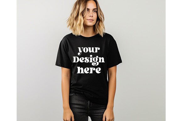 Comfort Colors C1717 Black Shirt Mockup for Graphics
