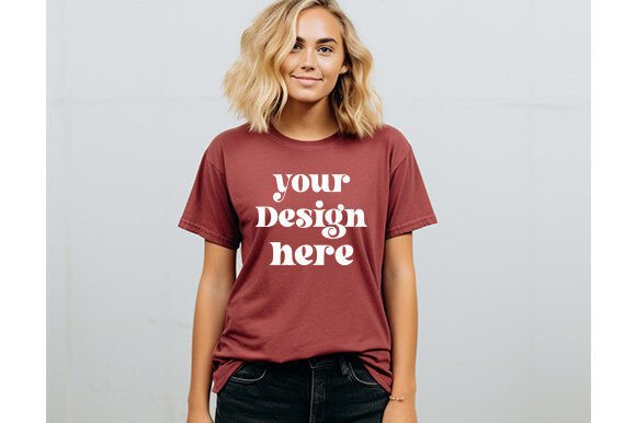 Comfort Colors C1717 Crimson Mockup: Graphics for T-Shirts
