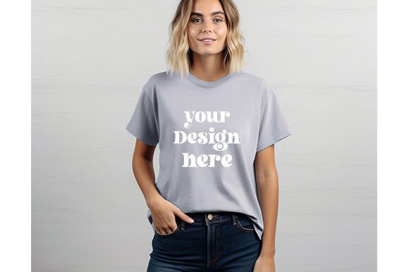 Comfort Colors C1717 Denim Shirt Mockup for Graphics