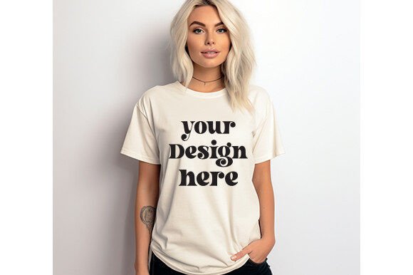 Comfort Colors C1717 Ivory Mockup for Graphics & T-Shirts