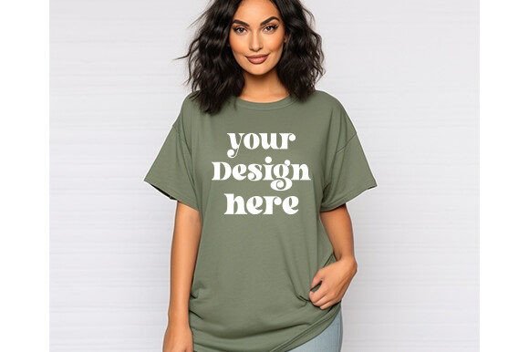 Comfort Colors C1717 Moss Mockup: Graphics for T-Shirts