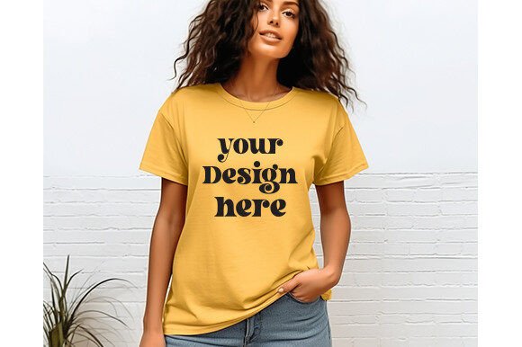 Comfort Colors C1717 Mustard Mockup: Graphics for T-Shirts