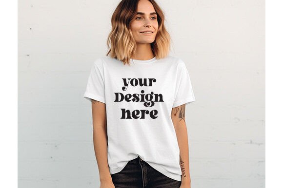 Comfort Colors C1717 White Mockup for T-Shirts & Graphics