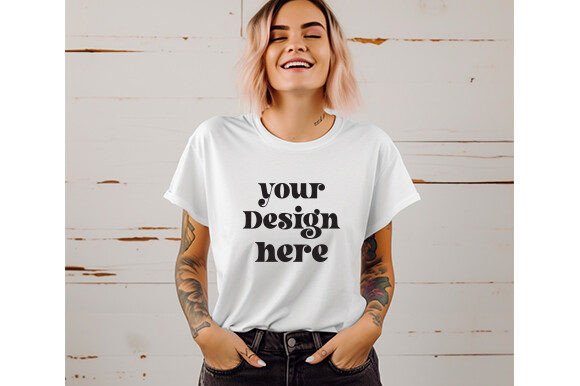 Comfort Colors C1717 White Shirt Mockup: Graphics for T-Shirts