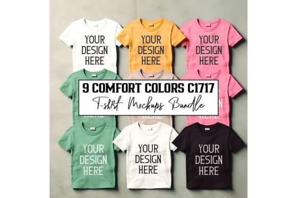 Comfort Colors Mockup Bundle: Graphics & Labels Stickers