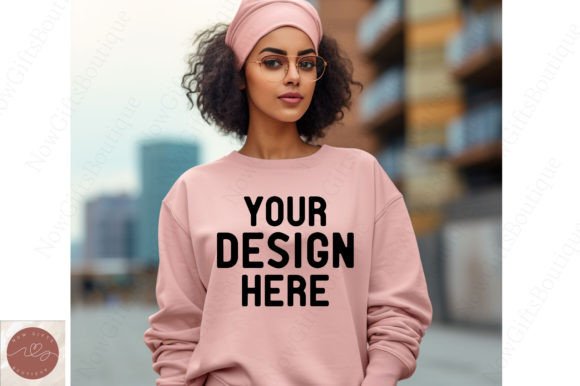 Gildan 1800 Hijab Mockup: Graphics for Hoodies Sweatshirts