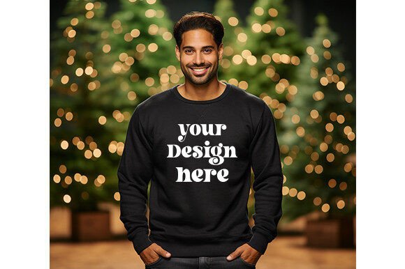 Gildan 18000 Christmas Mockup: Graphics for Hoodies Sweatshirts