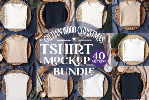 Gildan 18000 Christmas T-Shirt Graphics Mockup