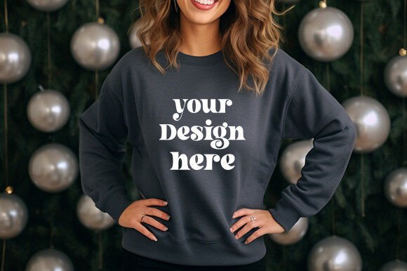 Gildan 18000 New Years Sweatshirt Mockup Graphics