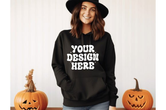 Gildan 18500 Fall Black Mockup: Graphics for Hoodies Sweatshirts