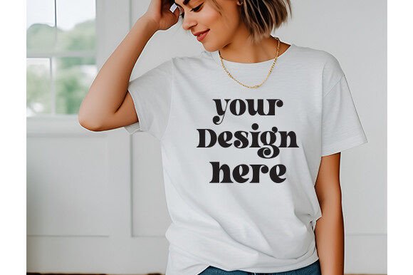 Gildan 5000 Women Ash Mockup: Graphics for T-Shirts