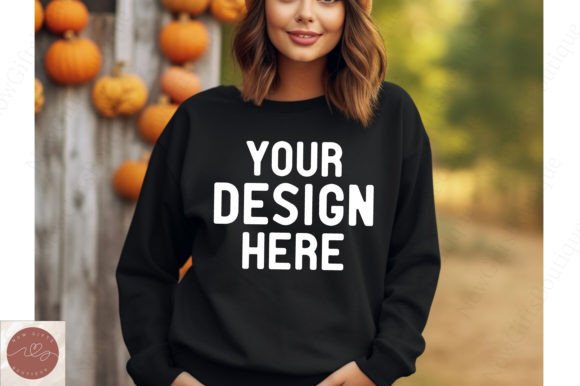Reviewing Gildan Fall 18000 Women Black Mockup 22