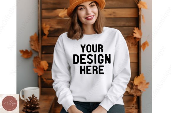 Reviewing Gildan Fall 18000 Women White Mockup 11
