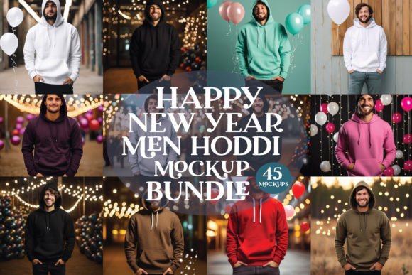 Reviewing the Happy New Year Men Hoodie Mockup Bundle